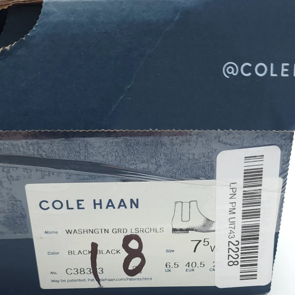 Cole Haan Men's Washington Grand Laser Chelsea Boot Style C38376 Size 7.5 M